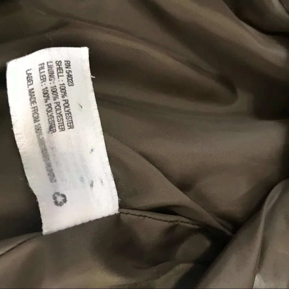 Gap Belted Puffer Coat Women's Size Small Petite Flinted Gray